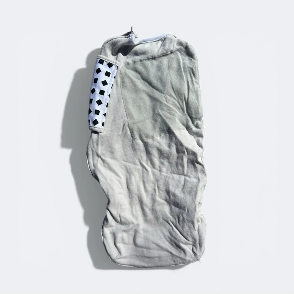 Nanit Grey Baby Sleep Sack with Black Patterned Swaddle